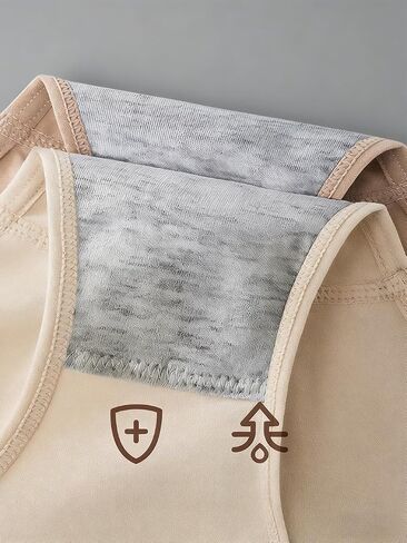 5pcs Women's Underwear Seamless Panties Mid Waist Briefs, Soft Cotton Maillard Color Underwear, High Elasticity Tone Panties in Kuwait
