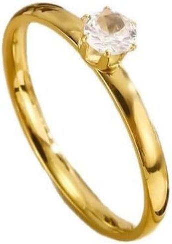Elegant Gorgeous Six Claw Round CZ Solitaire Ring for Women, Dainty Thin Band Hypoallergenic Engagement Promise Wedding Band, Fine Jewelry Gift for Her Daily Wear ﻿ in Kuwait