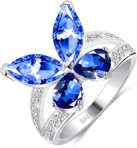 Birthstone Butterfly Ring For Women, Sterling S925 Silver Ring, Engagement Rings Promise Rings For Her in Saudi Arabia