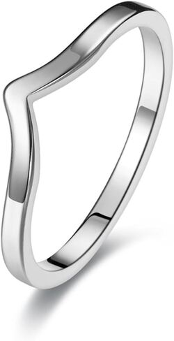 Stainless Steel Simple Pointed Chevron Ring Classical Plain V Shaped Stacking Band Statement Wedding Promise Ring For Women in Saudi Arabia