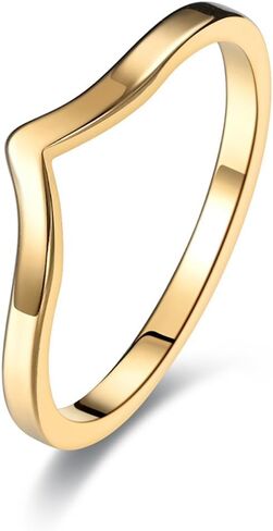 Stainless Steel Simple Pointed Chevron Ring Classical Plain V Shaped Stacking Band Statement Wedding Promise Ring For Women in Saudi Arabia