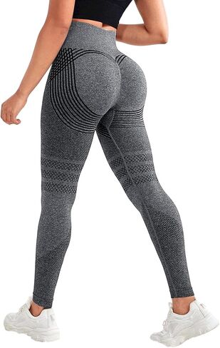 Women's High Waisted Anti-Cellulite Leggings, Tummy Control Compression Workout Pants, Sculpting Butt Lifting Tights in Saudi Arabia