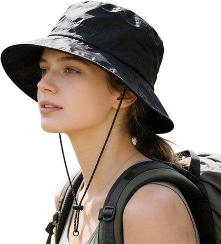 Waterproof Quick-Dry Bucket Hat for Women - Packable Sun Protection Rain Hat with Removable String for Hiking & Summer in Kuwait