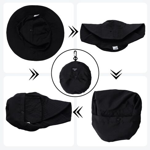 Waterproof Quick-Dry Bucket Hat for Women - Packable Sun Protection Rain Hat with Removable String for Hiking & Summer in Kuwait