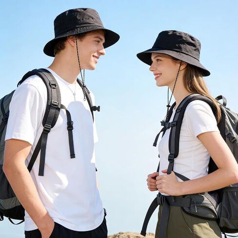 Waterproof Quick-Dry Bucket Hat for Women - Packable Sun Protection Rain Hat with Removable String for Hiking & Summer in Kuwait