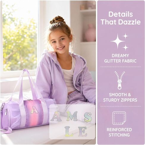 Personalized Dance Bag for Girls 4-6 Kids Duffle Gym Ballet Bag,Initial A in Saudi Arabia