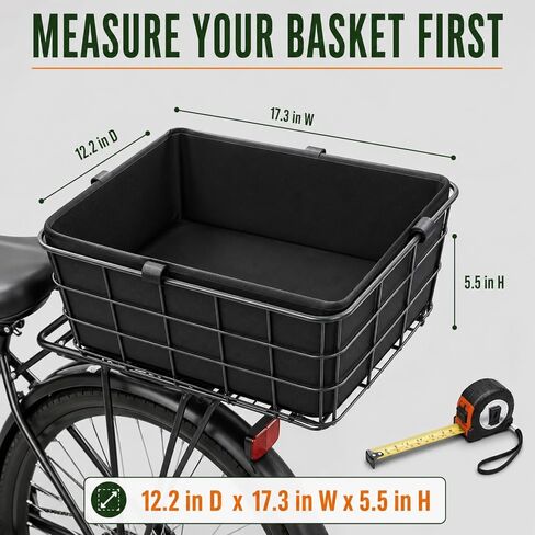 ANZOME Universal Rear Basket Liner for Bicycles and E-Bikes, Including Waterproof Bag and Adjustable Cargo Net… in Kuwait