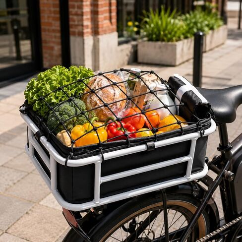 ANZOME Universal Rear Basket Liner for Bicycles and E-Bikes, Including Waterproof Bag and Adjustable Cargo Net… in Kuwait