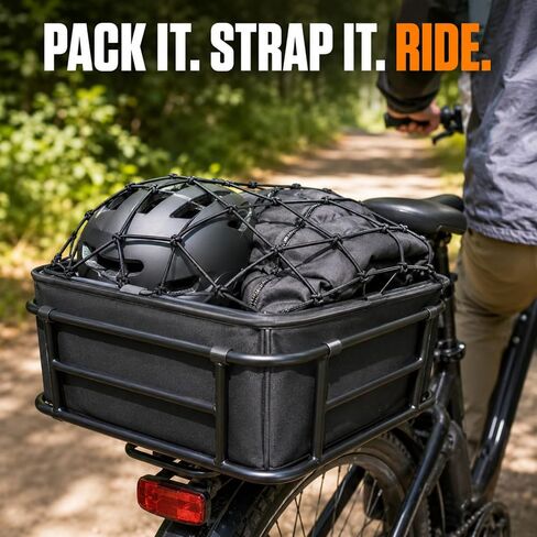 ANZOME Universal Rear Basket Liner for Bicycles and E-Bikes, Including Waterproof Bag and Adjustable Cargo Net… in Kuwait