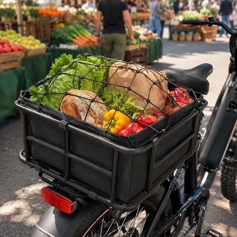 ANZOME Universal Rear Basket Liner for Bicycles and E-Bikes, Including Waterproof Bag and Adjustable Cargo Net… in Kuwait