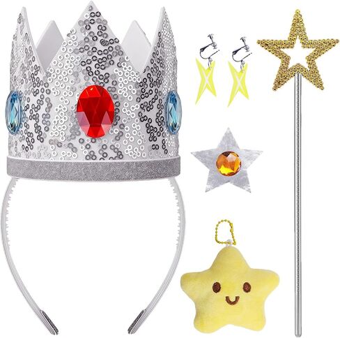 Star Princess Accessories for Women Classic Crown Wand Cosmic Royal Cosplay Kit for Birthday Halloween Party in Saudi Arabia