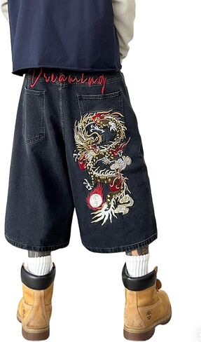 Men's Distressed Washed Denim Shorts Y2K Vintage Streetwear Casual Summer Jeans Shorts for Men in Saudi Arabia