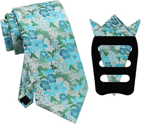 Floral Ties for Men, Self-tied Mens Floral Ties with Pocket Square Holder Flower Tie for Wedding Banquet Party Prom in Kuwait