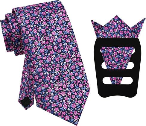 Floral Ties for Men, Self-tied Mens Floral Ties with Pocket Square Holder Flower Tie for Wedding Banquet Party Prom in Kuwait