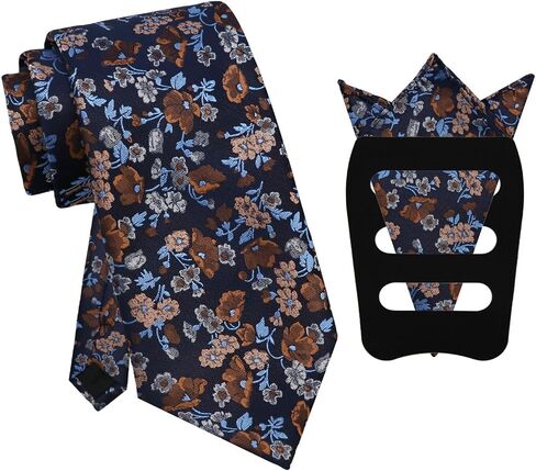 Floral Ties for Men, Self-tied Mens Floral Ties with Pocket Square Holder Flower Tie for Wedding Banquet Party Prom in Kuwait