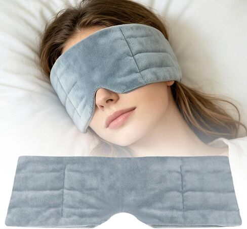12.3oz Weighted Eye Mask for Sleeping, 5.9in Extra-Wide Band Sleep Mask for Side Sleeper, Hollow Nose Bridge Blackout Eye Cover with Adjustable Band, Pressureless Sleeping Mask in Saudi Arabia