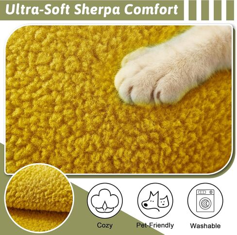 Universal Sherpa Recliner & Armchair Covers with Pockets, Soft Sofa Armrest Backrest Protectors, Pet Friendly Washable Arms Caddy Slipcovers for 2-Cushion Couch, Yellow in Saudi Arabia