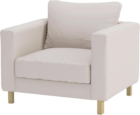 Chair Cover Replacement Compatible with IKEA Karlstad Armchair (Dense Cotton Light Gray) in Saudi Arabia