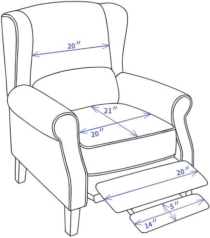 STONECREST Wingback Chair Cover, Pushback Chair Cover - Cotton Pre-Washed Embrooidery Coin Medallion Pattern Slipcover, Stay in Place (Grey, 20" Recliner) in Saudi Arabia