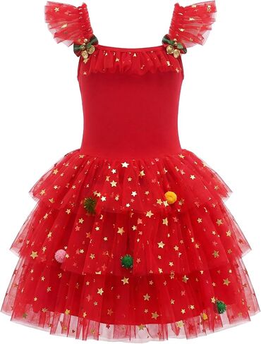 Girls Princess Dress Fluffy Tulle Tutu Dress for Toddler Kids Birthday Party Wedding Flower Girl Dresses in Saudi Arabia