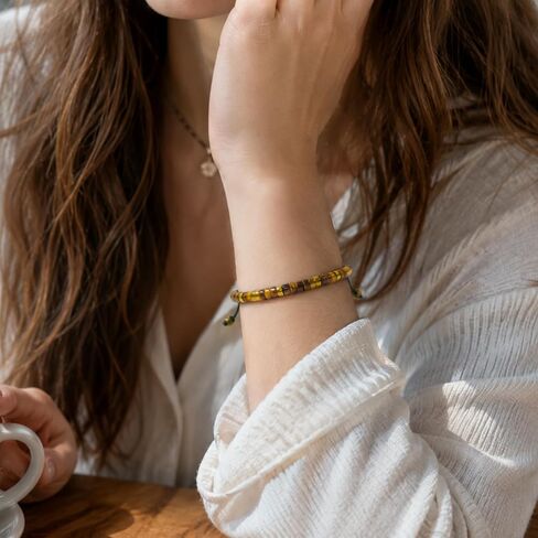 Fck It and Begin Again Morse Code سوار، شجاعة قابلة للتعديل، رسالة مخفية قوية، عين النمر الطبيعي، أساور مطرزة بالفيروز الأفريقي، مجوهرات in Kuwait