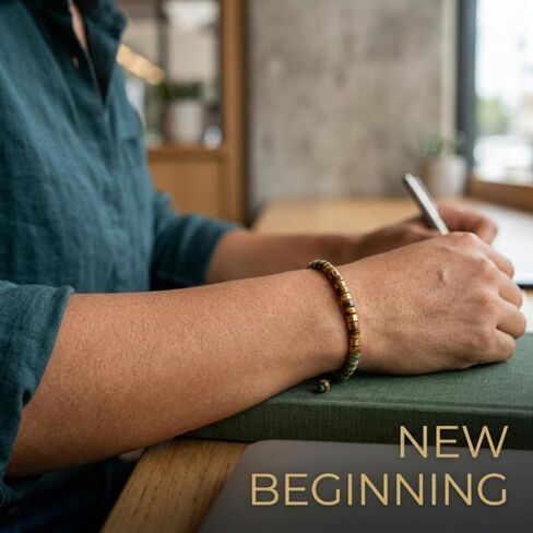 Fck It and Begin Again Morse Code سوار، شجاعة قابلة للتعديل، رسالة مخفية قوية، عين النمر الطبيعي، أساور مطرزة بالفيروز الأفريقي، مجوهرات in Kuwait