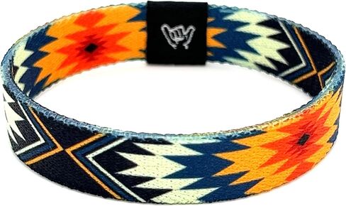 Hang Loose Bands - Southwestern Bracelet for Men, Women & Teens - Comfy Tribal Print and Boho - Western Style Reversible Wristband - Dakota | Small: 6.5" (most common fitting size) in Saudi Arabia