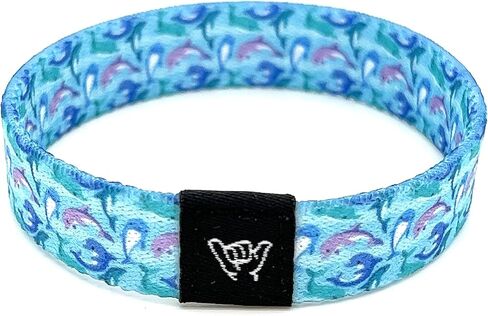 Hang Loose Bands - Coastal Surfer Beach Bracelet for Men, Women & Teens - Comfy Summer - Boho Reversible Wristband- Leaping Dolphins| Small: 6.5" (most common fitting size) in Saudi Arabia