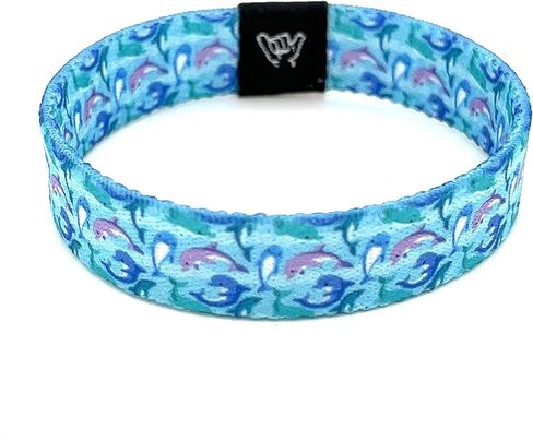 Hang Loose Bands - Coastal Surfer Beach Bracelet for Men, Women & Teens - Comfy Summer - Boho Reversible Wristband- Leaping Dolphins| Small: 6.5" (most common fitting size) in Saudi Arabia