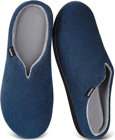 Garonne Men's V-neck Slippers with Memory Foam, Slip-on House Shoes with Non-Slip Rubber Sole for Bedroom Indoor Outdoor in Saudi Arabia