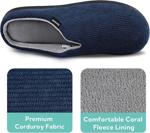 Garonne Men's V-neck Slippers with Memory Foam, Slip-on House Shoes with Non-Slip Rubber Sole for Bedroom Indoor Outdoor in Saudi Arabia