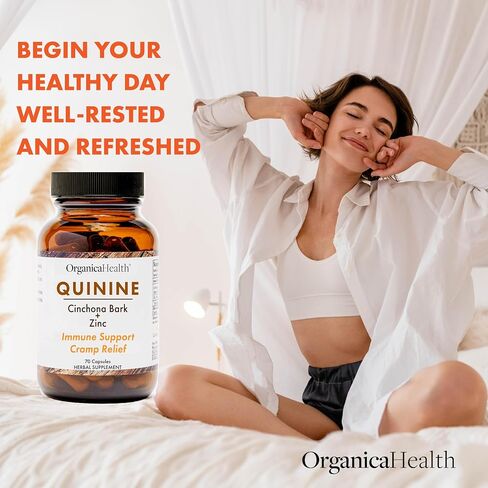 Leg Cramps Defense Pills - 1000mg Organic Quinine Capsules Zinc 50mg - Restless Legs Relief - Cinchona Bark Herb Supplement - Vegan Capsules 70 Count in Saudi Arabia