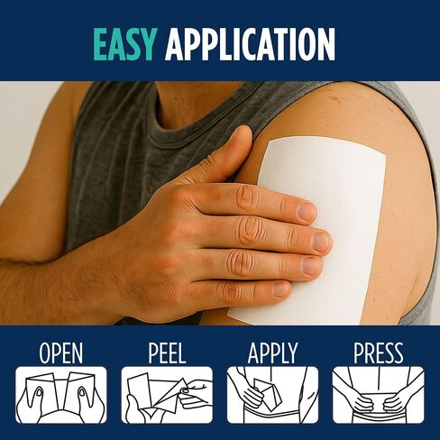 NOVEHA 30 PCs Relief Pain Patches Maximum Strength lidocaine 4%, Numbing Gel Patches for Back, Neck, Shoulder, Knee, Elbow & Joint Pain | Topical Analgesic, Non-Irritating, Unscented. in Saudi Arabia