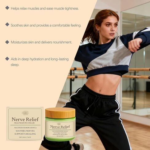 Nerve Relief Magnesium Cream with MSM & Arnica, Soothes Nerves & Daily Soothing Support, 50g/1.76oz in Saudi Arabia