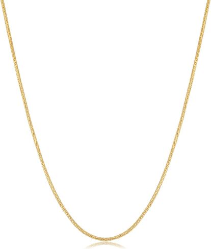 Kooljewelry 14k Yellow Gold 0.95 mm Diamond-Cut Round Wheat Chain Necklace in Kuwait
