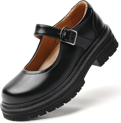 Mary Jane Shoes Women Platform Mary Jane Oxford Chunky Non-Slip Retro Mary Janes Flats with Adjustable Buckle Strap, Cute School Ladies Dress Casual Comfortable Work Shoes in Saudi Arabia