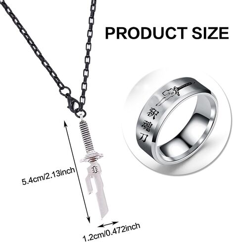Toji Fushiguro Sword Necklace Ring Set Anime Cosplay Weapon Necklace and Ring for Toji Fushiguro Cosplay in Kuwait