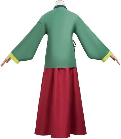 Julysky Ladies' Green Top, Red Pants With Accessories, Halloween Hanfu Complete Set in Kuwait