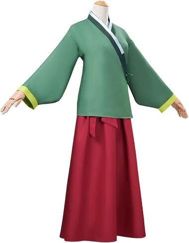 Julysky Ladies' Green Top, Red Pants With Accessories, Halloween Hanfu Complete Set in Kuwait