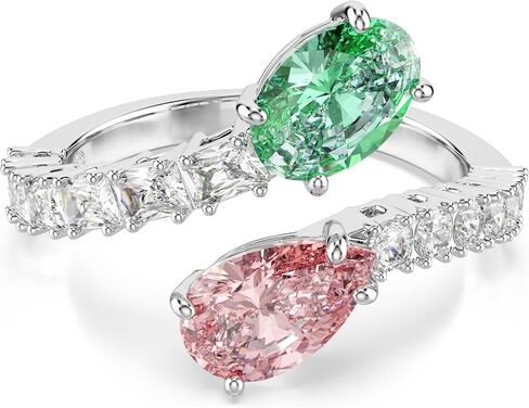 Swarovski x Ariana Grande Open Ring, Mixed Cut Stones, Multicolored, Rhodium Finish in Kuwait