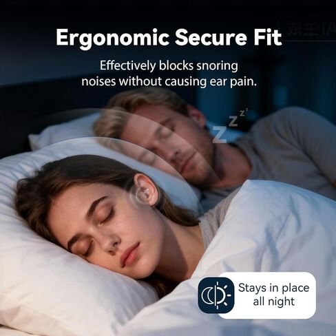 Ear Plugs for Sleeping, Reusable Soft Silicone Earplugs for Noise Reduction (35dB) Hearing Protection, 3D Oval Design for Side Sleepers, Noise Cancelling Earbuds, 2 Pairs (S + M/L) in Saudi Arabia