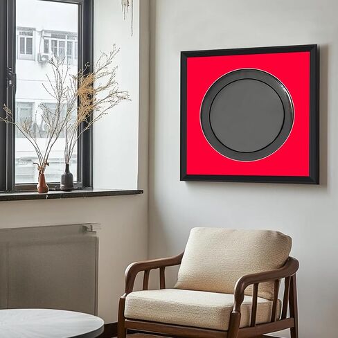 Drum Head Shadow Box,14" Drum Head Display Frame,Autographed Drum Head Display,Wall Mount Wooden Drum Head Display Case Cabinet,98% UV Resistant with Glass Panel,with Black/red Double pad,18.9 X18.9 in Saudi Arabia