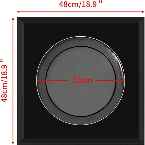 Drum Head Shadow Box,14" Drum Head Display Frame,Autographed Drum Head Display,Wall Mount Wooden Drum Head Display Case Cabinet,98% UV Resistant with Glass Panel,with Black/red Double pad,18.9 X18.9 in Saudi Arabia