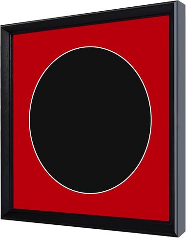 Drum Head Shadow Box,14" Drum Head Display Frame,Autographed Drum Head Display,Wall Mount Wooden Drum Head Display Case Cabinet,98% UV Resistant with Glass Panel,with Black/red Double pad,18.9 X18.9 in Saudi Arabia