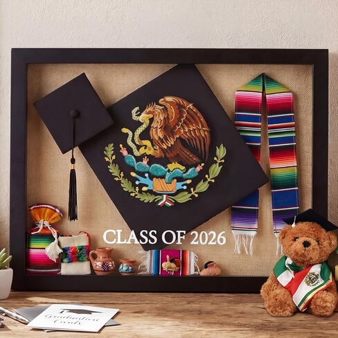 Wenqik Christian Graduation Shadow Box 12.6 x 16.54 Inch Graduation Party Decoration Inspirational Bible Verse Shadow Box Frame for Class of 2026 Wooden Display Case with Stick Pins Gift Black Frame in Kuwait
