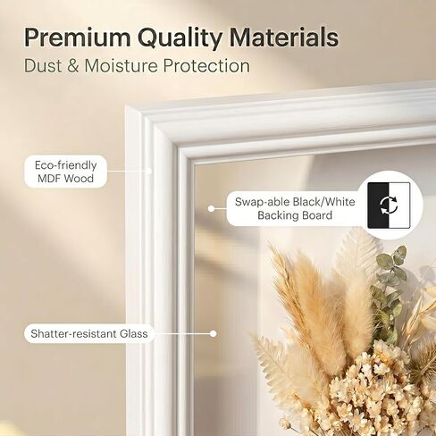 Shadow Box Frame with Shatter-Resistant Glass - 1.2" Deep Vintage Shadow Boxes Display Cases Suitable for Dried Flowers, Baby, Wedding, Graduation (White-3Pcs, 8"X 8") in Saudi Arabia