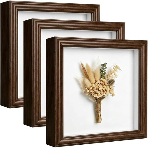 3 Pcs 8x8 Shadow Box Frame with Shatter-Resistant Glass - 1.2" Deep | Vintage in Saudi Arabia