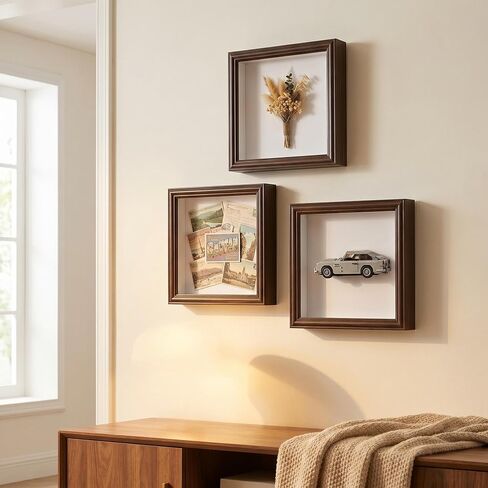 3 Pcs 8x8 Shadow Box Frame with Shatter-Resistant Glass - 1.2" Deep | Vintage in Saudi Arabia