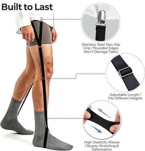 Shirt Stays for Men - Elastic Foot Loop Shirt Garters with Collar Stays, Tie Clips, Button Extenders in Saudi Arabia