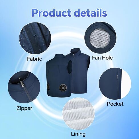 THEKUKU Cooling Vest for Men, Quick-Detach Dual Fans with 10000mAh Battery Packs in Saudi Arabia